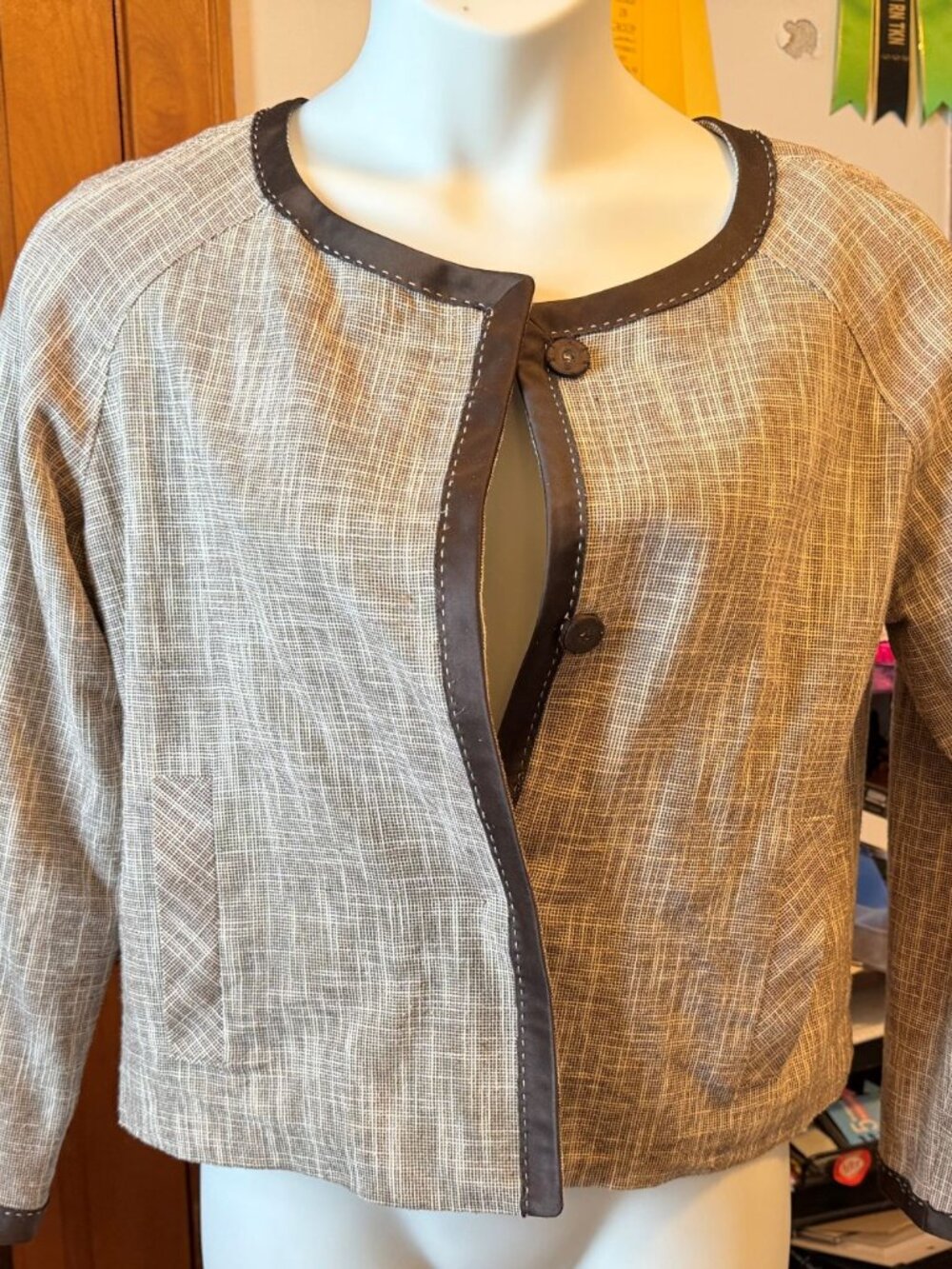 Liz Clairborne Collection Snap Front Collarless Blazer